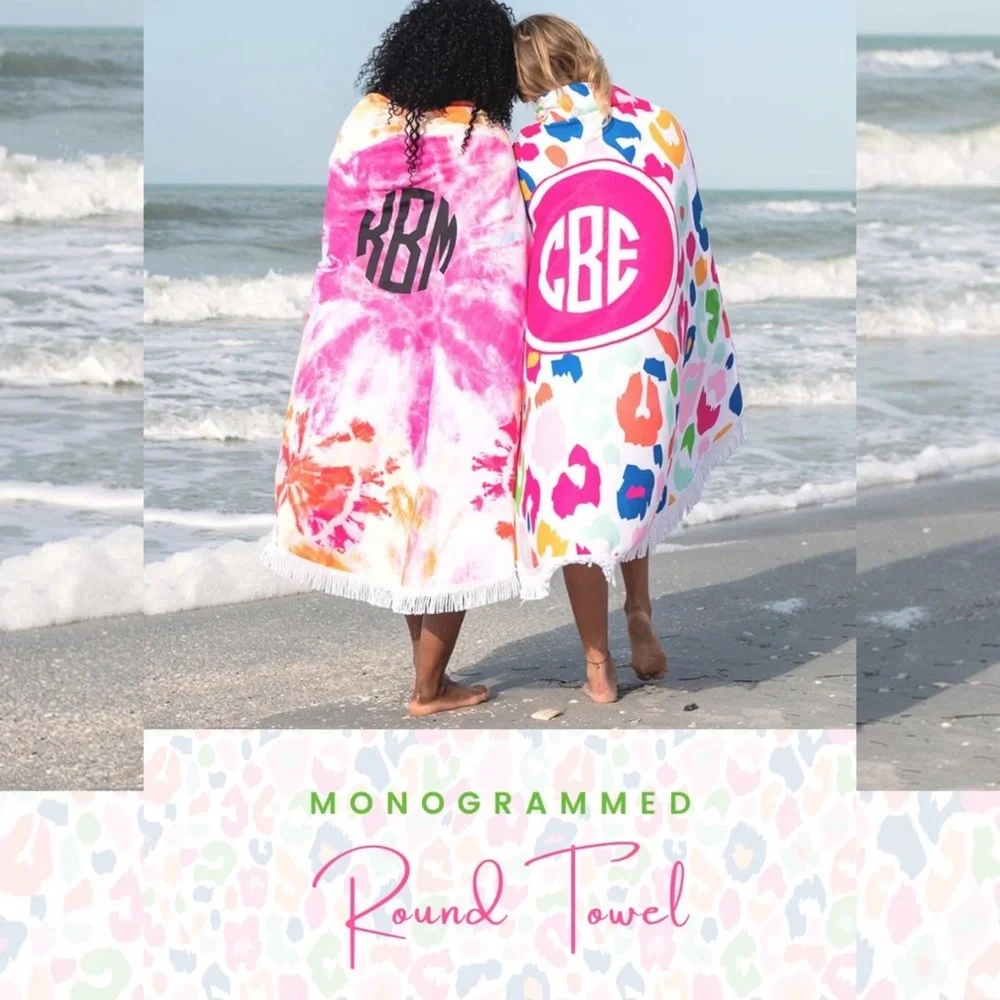 Marley Lilly Monogrammed Round Beach Towel